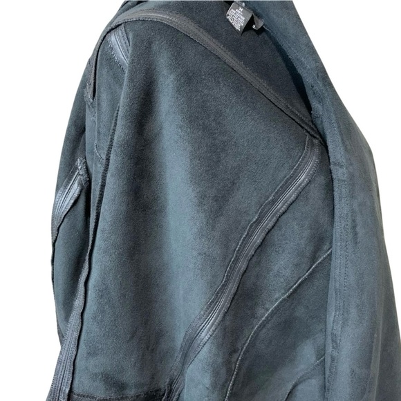 ALFANI Faux Leather and Suede Feel Waterfall Open Front Jacket - Picture 10 of 13